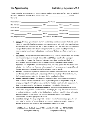 The Apprenticeshop Boat Storage Agreement 2012 - apprenticeshop