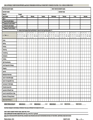 log of weekly services 2011 form