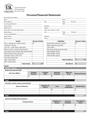 Personal Financial Statement
