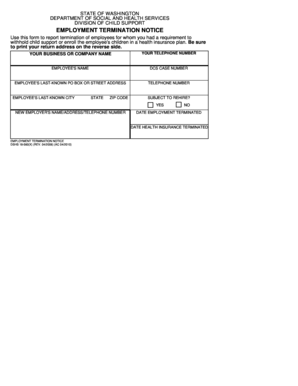 Washington Employment Termination Notice