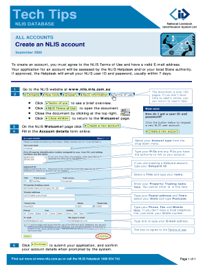 NLIS Account Creation Form
