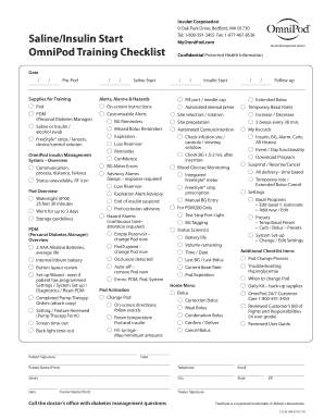 OmniPod Training Checklist
