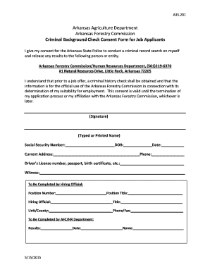 Arkansas Criminal Background Check Consent Form