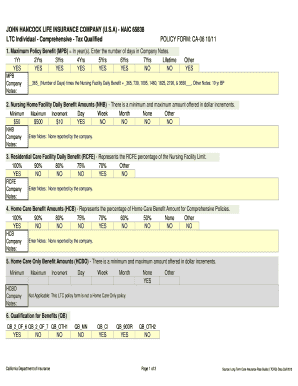 Nurse notes example - JOHN HANCOCK LIFE INSURANCE COMPANY (U.S.A) - NAIC ... - insurance ca