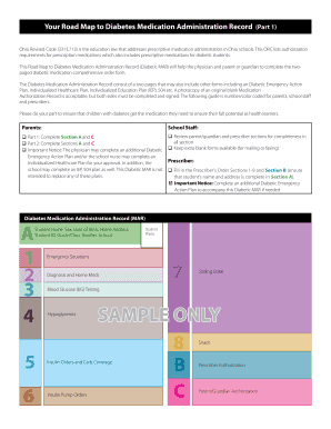 Diabetes Medication Administration Form and Roadmap - odh ohio