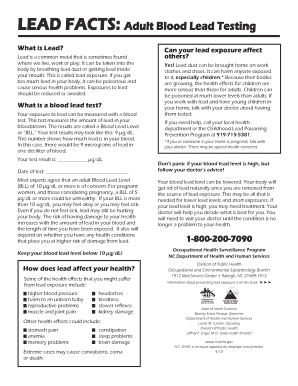 Adult Blood Lead Testing