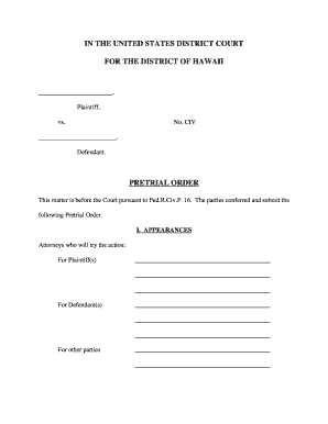 Pretrial Order
