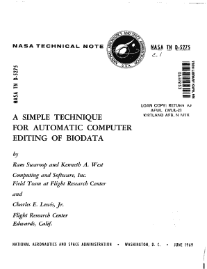 Biodata form pdf - A simple technique for automatic computer editing of biodata - ntrs nasa