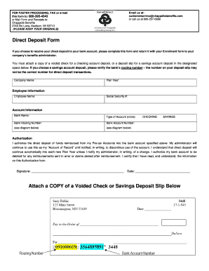 Direct Deposit Form