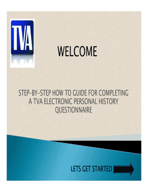 TVA Electronic Personal History Questionnaire