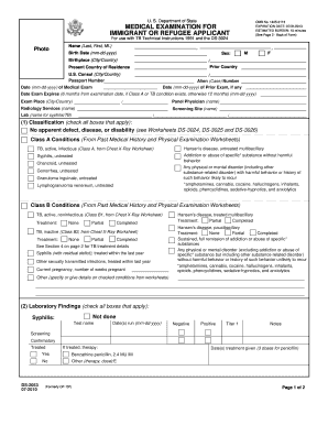 Immigrant Medical Examination Form