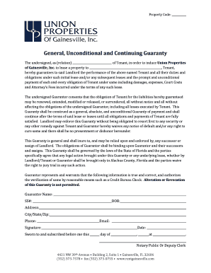 General Unconditional Continuing Guaranty