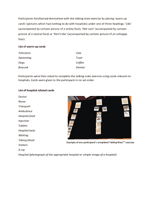 Hospital Talking Mats Exercise