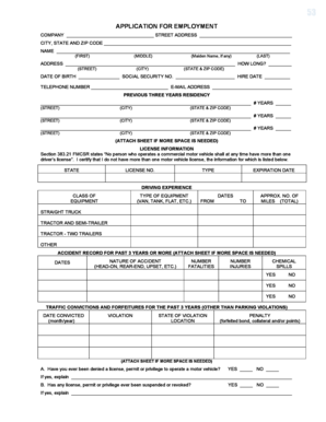 Application for Employment