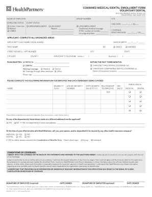 Combined Medical/Dental Enrollment Form