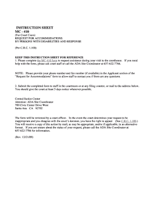 Request for Accommodations by Persons with Disabilities