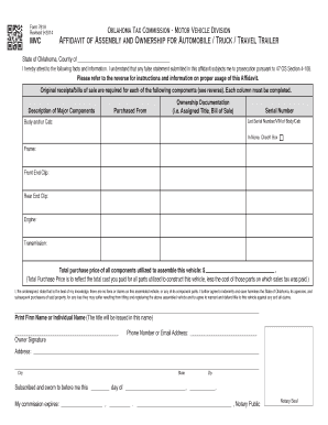 Oklahoma Affidavit of Assembly and Ownership