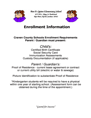Craven County Schools Enrollment Form