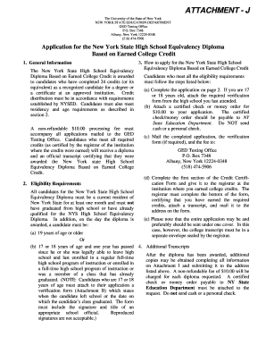 New York State High School Equivalency Diploma Application
