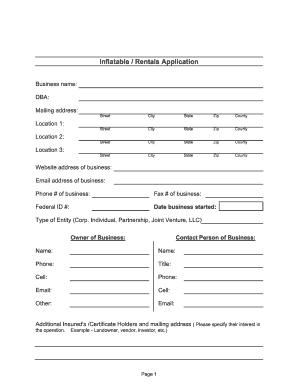 Inflatable Rentals Application