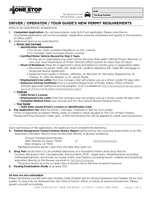 New Orleans For Hire Operator Permit Application