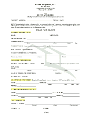 Tenant Application Form
