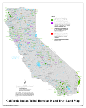 California Indian Tribal Homelands And Trust Land Map - Waterplan Water 