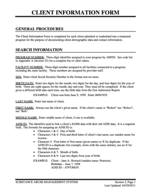 Client Information Form