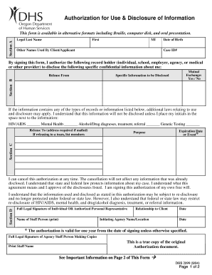 Authorization for Use & Disclosure of Information