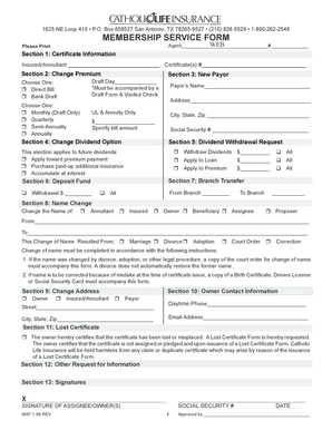 Membership Service Form