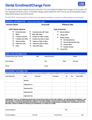 Dental Enrollment/Change Form