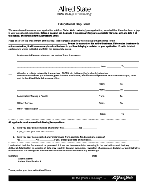 Educational Gap Form