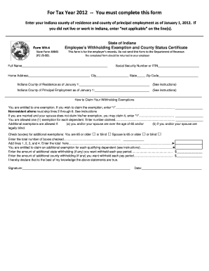 Indiana Employee's Withholding Exemption Certificate