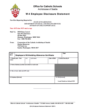 W-4 Employee Disclosure Statement