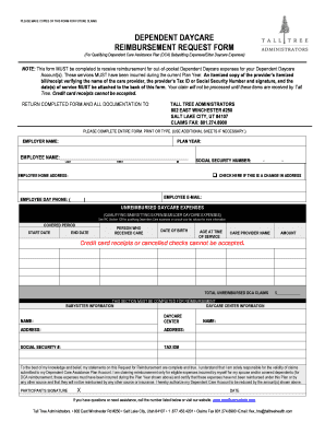 Dependent Daycare Reimbursement Request Form