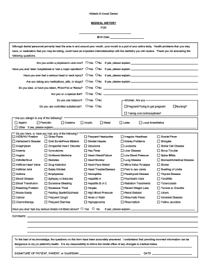Medical History Form