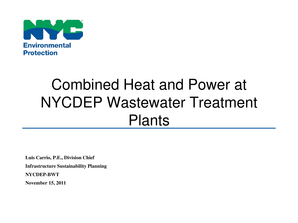 Combined Heat and Power at NYCDEP Wastewater Treatment Plants. Combined Heat and Power at NYCDEP Wastewater Treatment Plants - epa