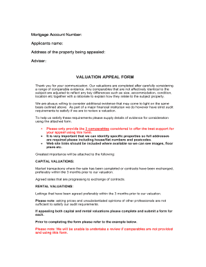 UK Property Valuation Appeal Form