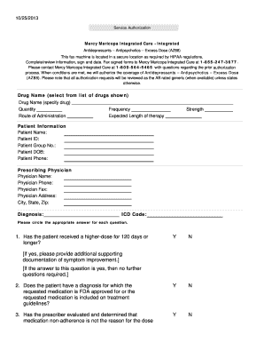 Service Authorization for Antidepressants and Antipsychotics