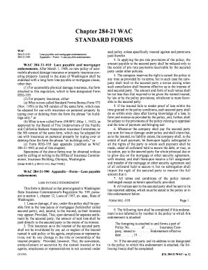 Washington Loss Payable Endorsement Form