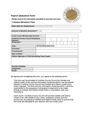 Payroll Deduction Form
