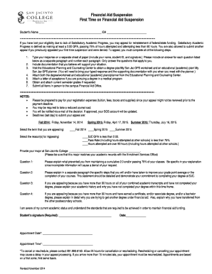 Financial Aid Suspension Appeal Form