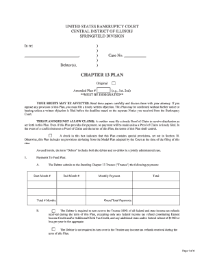 Chapter 13 Bankruptcy Plan