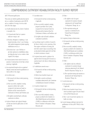 Comprehensive Outpatient Rehabilitation Facility Survey Report