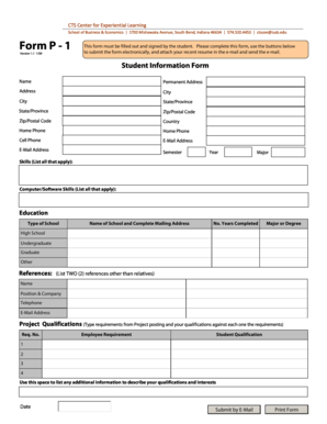 Student Information Form