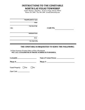 24 Hour Summary Eviction Order