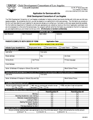 Child Care Application Form