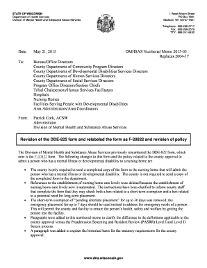 Official Numbered Memo Template - DMHSAS - dhs wisconsin