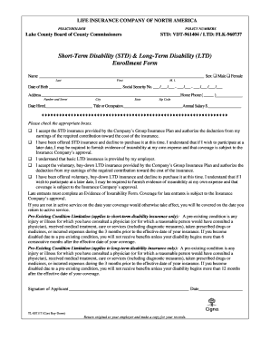 Short-Term and Long-Term Disability Enrollment Form