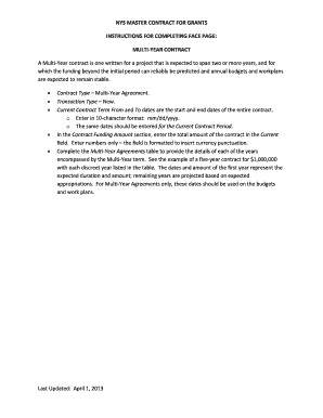 New York Multi-Year Grant Contract